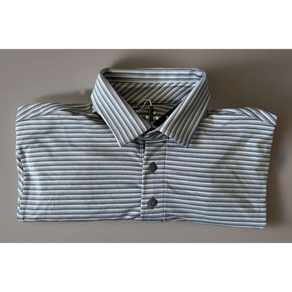 Under Armour Golf Drive Groove Stripe Polo Sun Protect Embroider Medium New JBHS - Picture 10 of 11